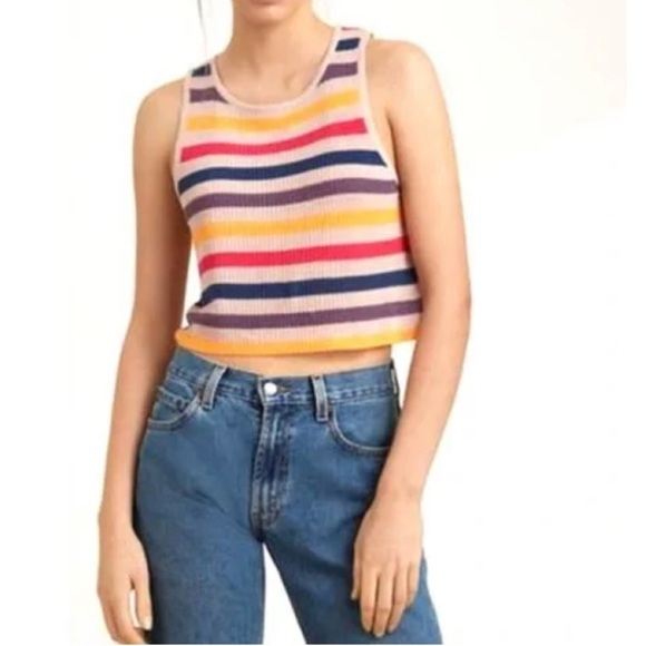 Aritzia Golden by TNA Sleeveless Linen Tank Crop Top, size Small - Picture 1 of 8